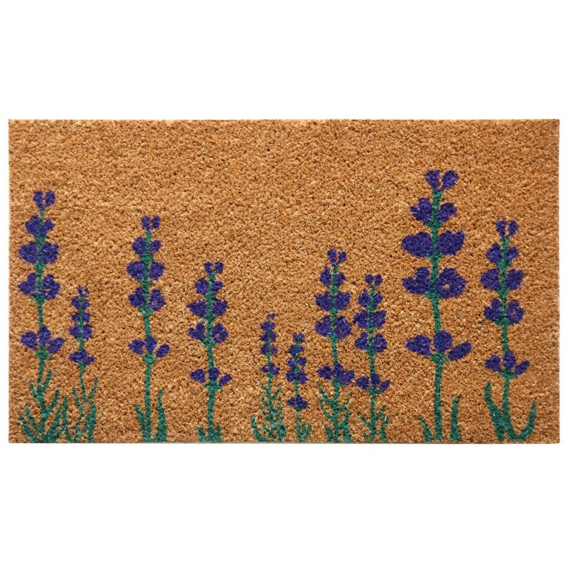 Rubber-Cal Purple English Lavender Flower Doormat, 18" x 30" - Image 1